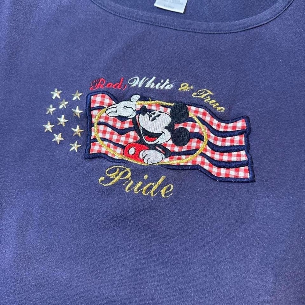 Y2K Disney Mickey Mouse Red White & True Pride Tee XL